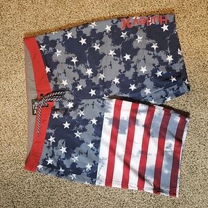 Mens Hurley Flag Board Shorts Size 34